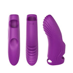 Vibrator pentru deget Aurora din silicon violet, USB