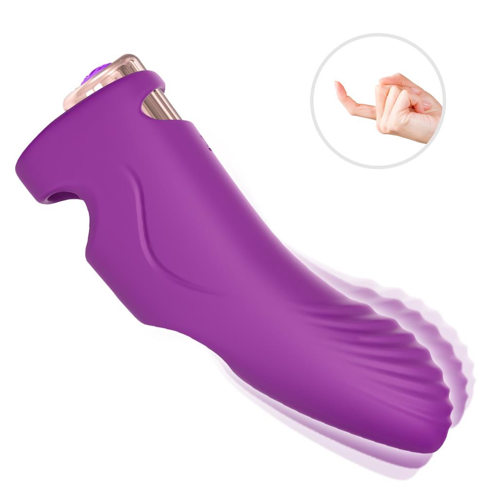 Vibrator pentru deget Aurora din silicon violet, USB