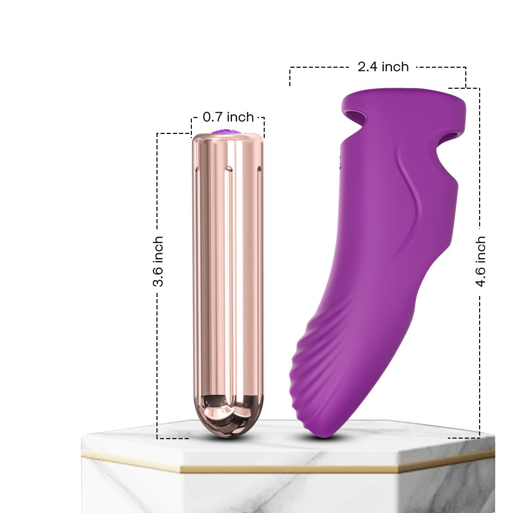 Vibrator pentru deget Aurora din silicon violet, USB