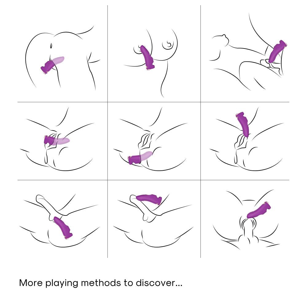 Vibrator pentru deget Aurora din silicon violet, USB