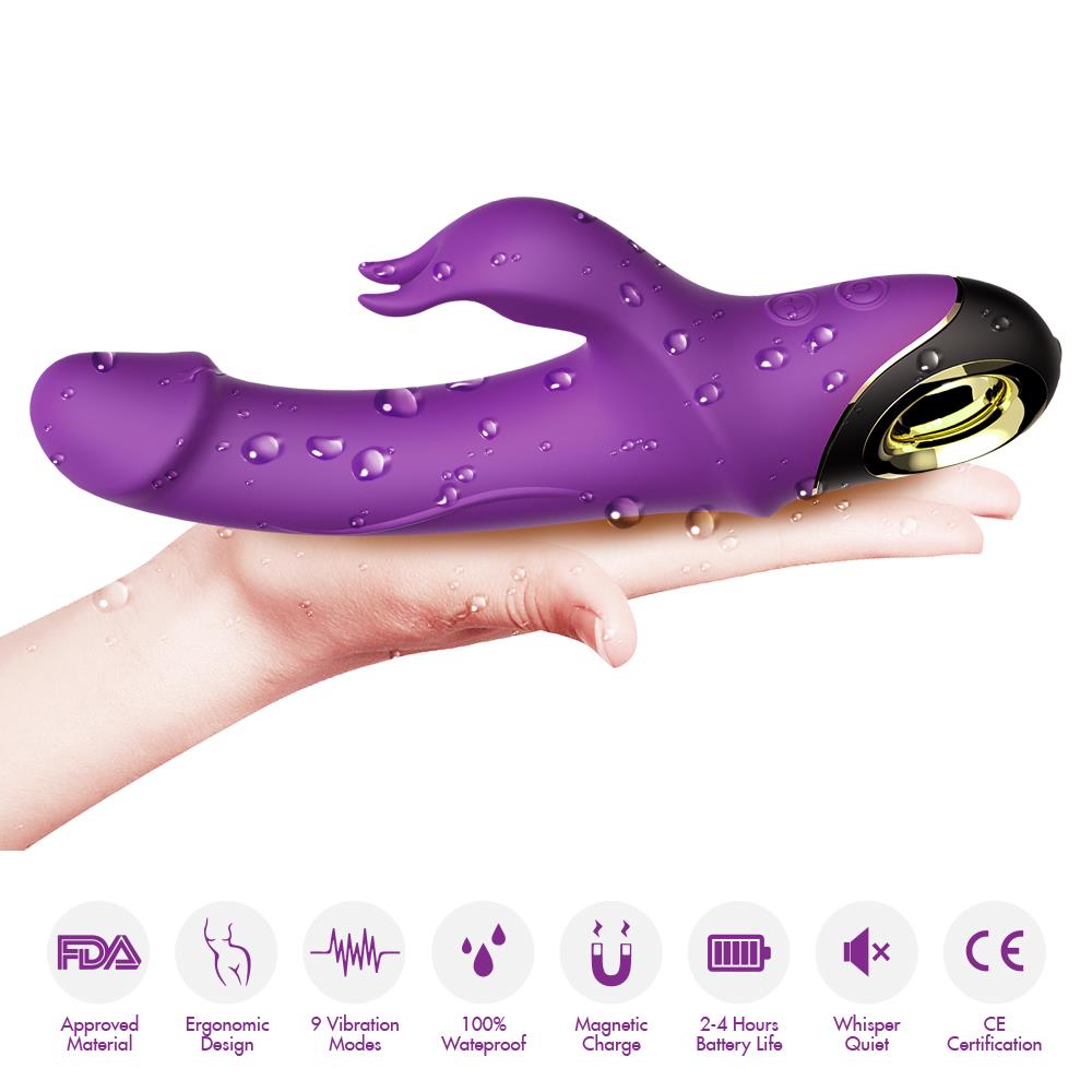 Vibrator B Series Joy Meteor din silicon, cu USB, mov, rezistent la apă