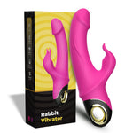 Vibrator B-Series Joy Meteor Silicon Iepuraș Roz USB 23 cm