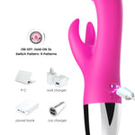 Vibrator B-Series Joy Silicone Bunny roz USB 20 cm