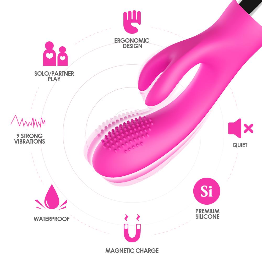 Vibrator B-Series Joy Silicone Bunny roz USB 20 cm