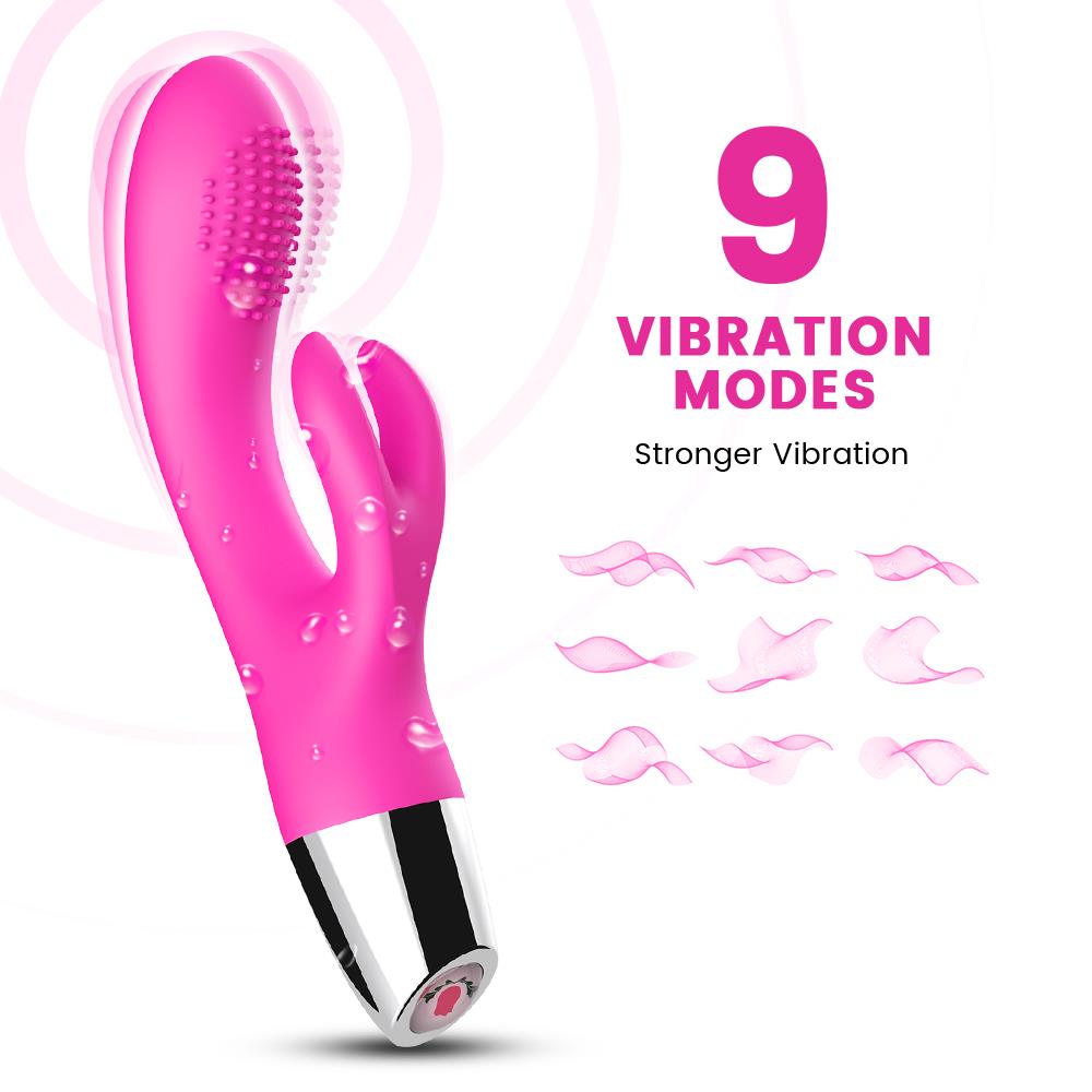 Vibrator B-Series Joy Silicone Bunny roz USB 20 cm