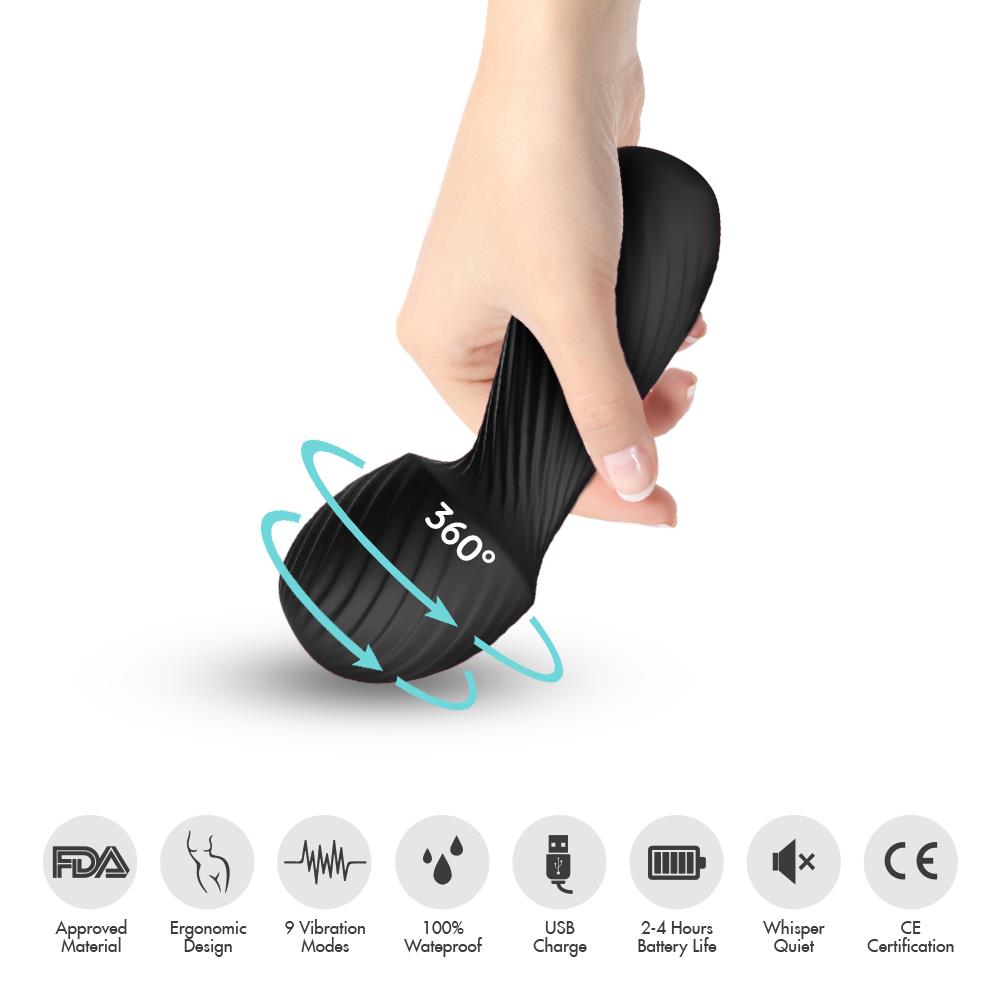 Masaj vibrant Dazzle seria B Joy, silicon negru, USB