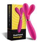 Vibrator Y Wand seria B Joy cu braț dublu, silicon, roz, USB, 19 cm