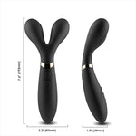 Vibrator Y Wand seria B Joy, silicon negru, USB, impermeabil