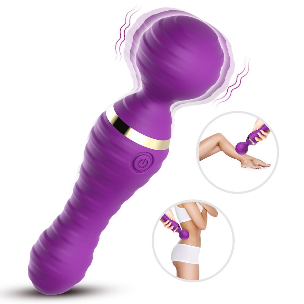 Masaj vibrator Freedom, silicon violet, USB, impermeabil, 19 cm
