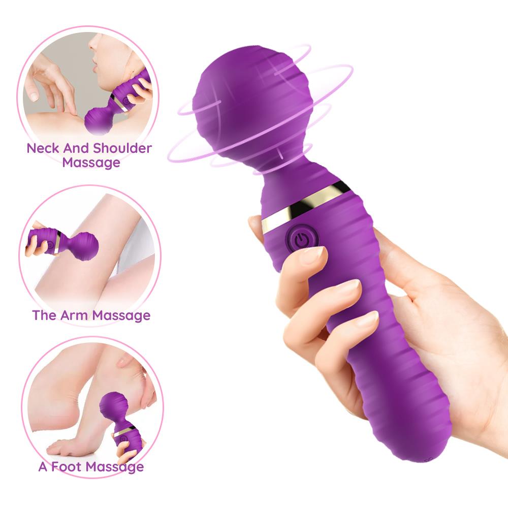 Masaj vibrator Freedom, silicon violet, USB, impermeabil, 19 cm