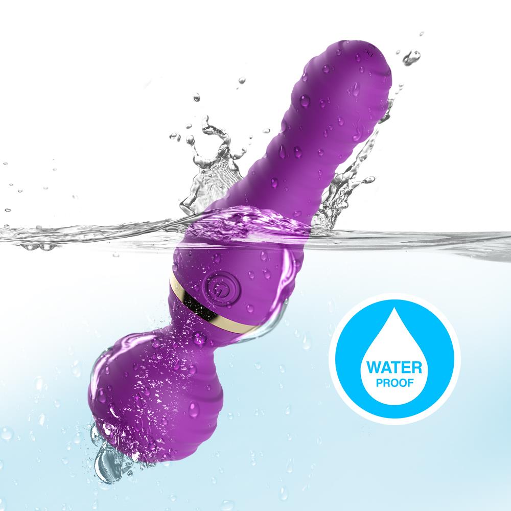 Masaj vibrator Freedom, silicon violet, USB, impermeabil, 19 cm