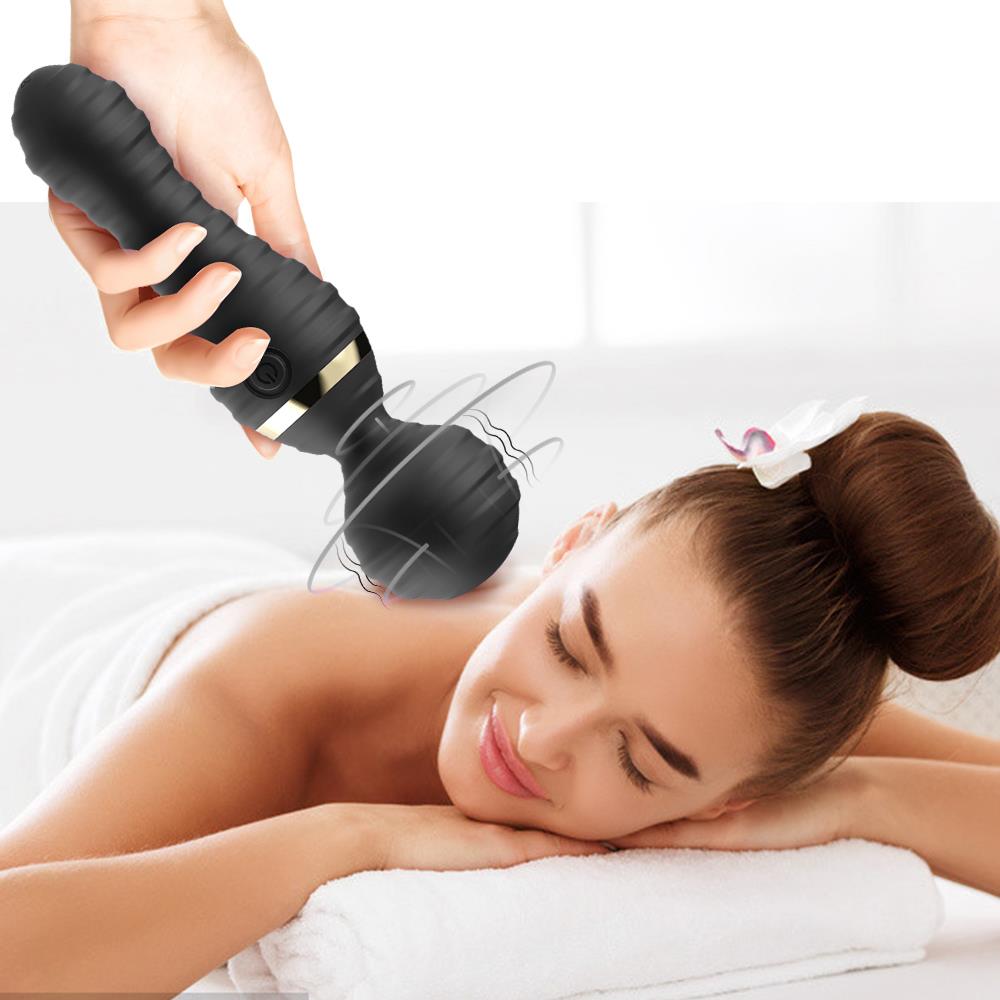 Masaj vibrator Freedom Joy din silicon, negru, USB, impermeabil