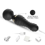 Masaj vibrator Freedom Joy din silicon, negru, USB, impermeabil