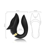 Stimulator Clitoridian Fox Silicon Negru USB Impermeabil
