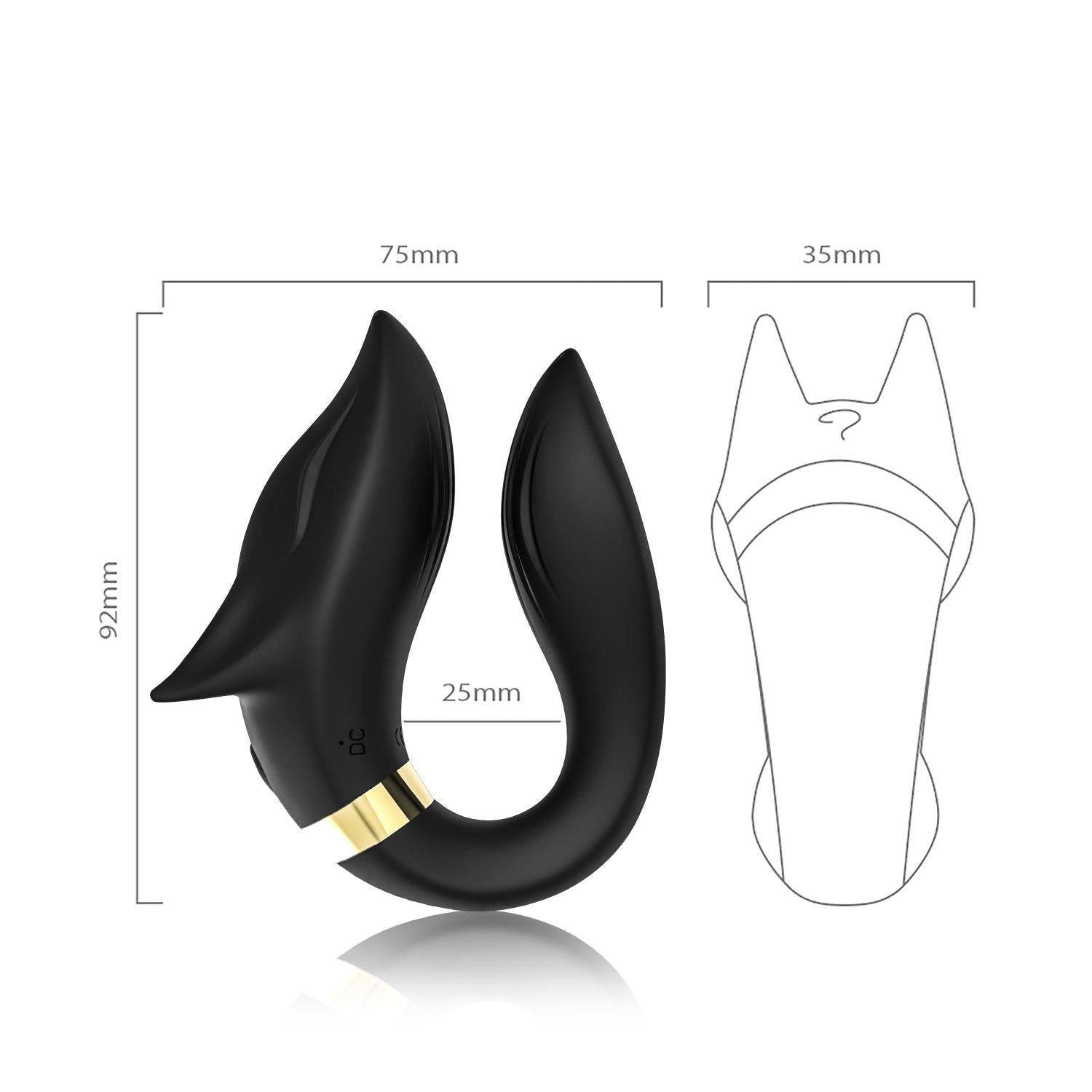 Stimulator Clitoridian Fox Silicon Negru USB Impermeabil