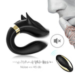 Stimulator Clitoridian Fox Silicon Negru USB Impermeabil