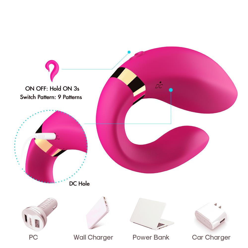 Stimulator Clitoridian din Silicon Roz Deschis Crescent USB Seria B Joy