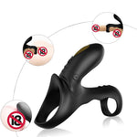 Inel vibrant dublu pentru penis Ranger Black USB