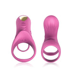 Inel vibrant pentru penis Ranger Joy cu telecomandă, roz și roșu, USB