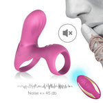 Inel vibrant pentru penis Ranger Joy cu telecomandă, roz și roșu, USB