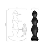 Plug anal vibrant Maxfun negru cu telecomandă USB 17 cm