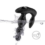 Plug anal vibrant Maxfun negru cu telecomandă USB 17 cm