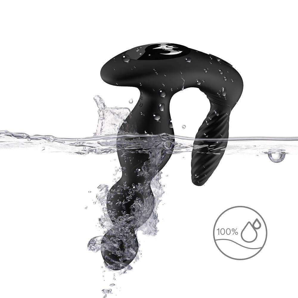 Plug anal vibrant Maxfun negru cu telecomandă USB 17 cm