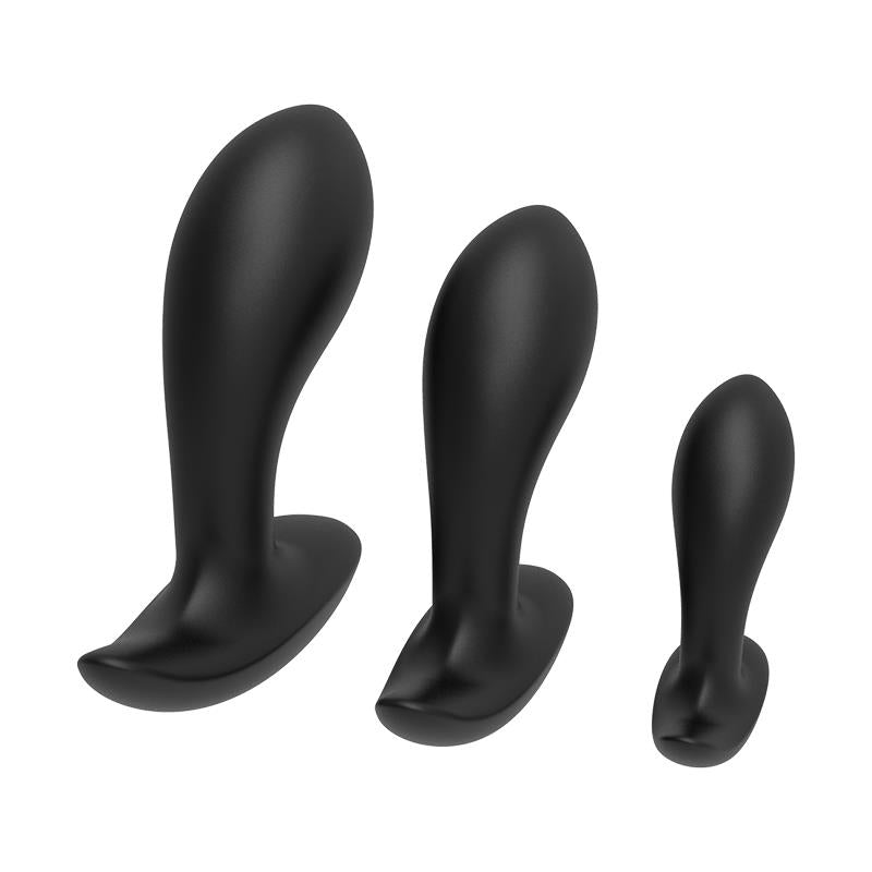 Dopuri anale de antrenament Dolly din silicon, negre, impermeabile Joy
