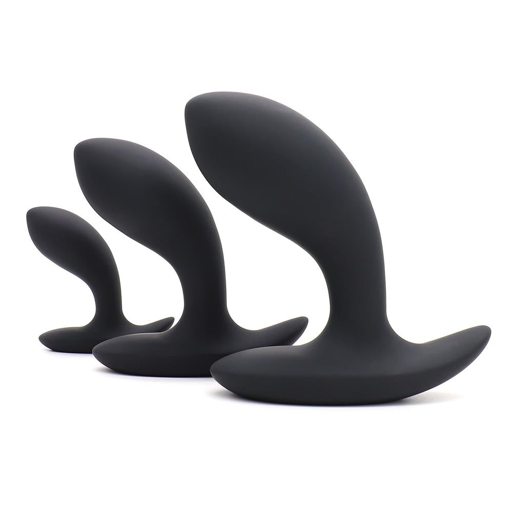 Dopuri anale de antrenament Dolly din silicon, negre, impermeabile Joy