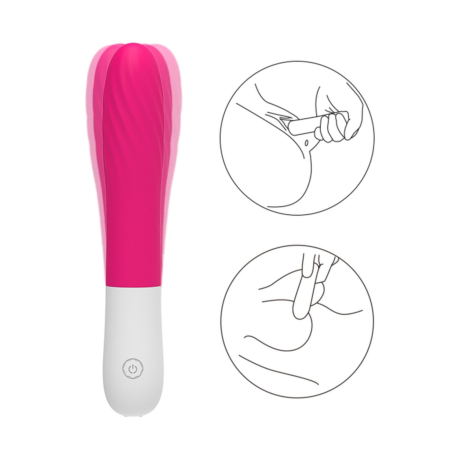 Vibrator pentru punctul G din silicon Joy seria B, roz, USB, 20 cm