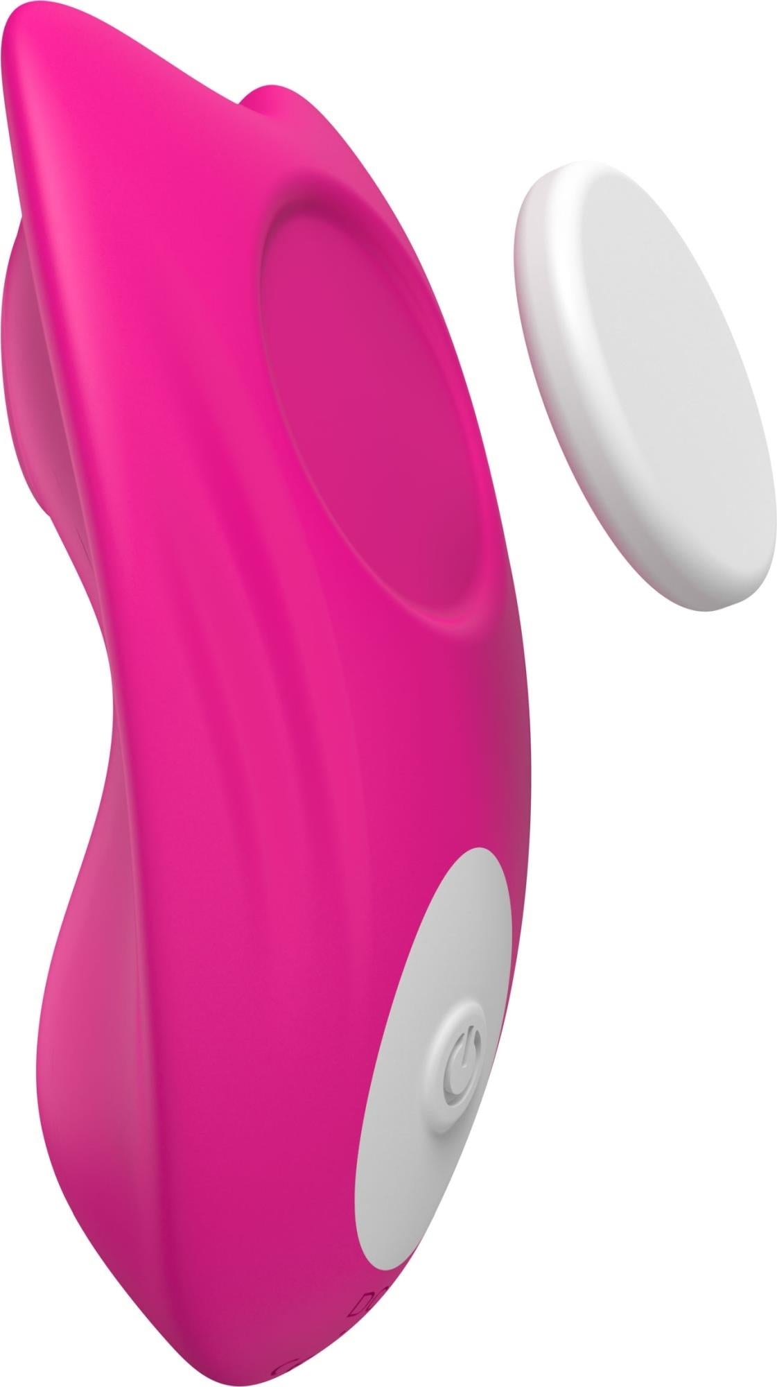 Stimulator clitoridian Catch Joy roz cu clemă USB pentru chiloți