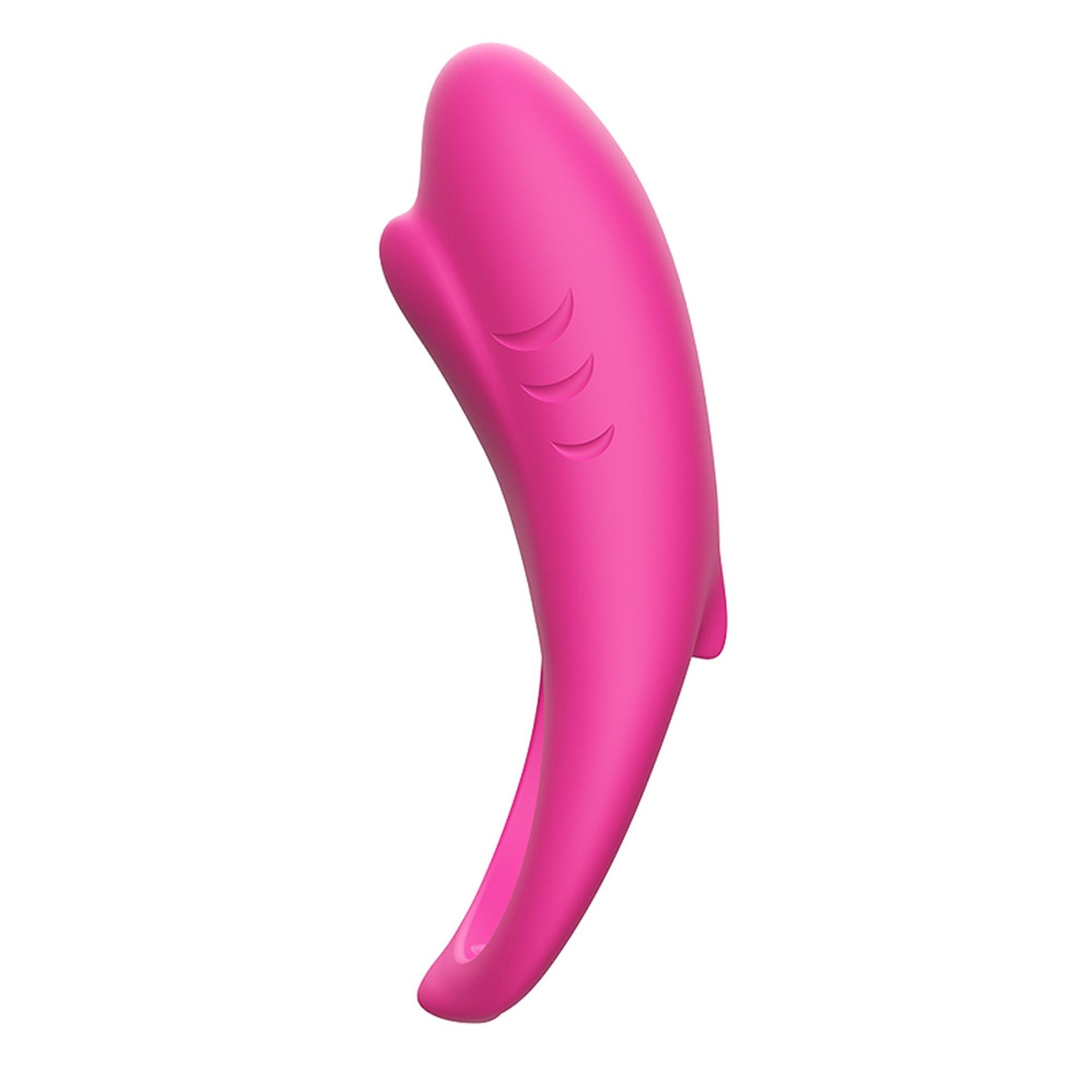 Inel vibrator pentru penis Shark din silicon, roz, USB