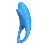 Inel vibrant pentru penis Shark Blue cu telecomandă USB
