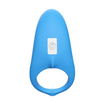 Inel vibrant pentru penis Shark Blue cu telecomandă USB