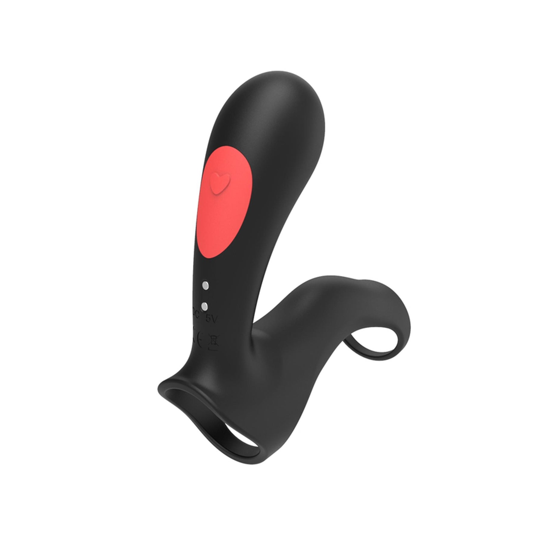 Inel vibrant dublu pentru penis Stamen, negru, cu telecomandă USB