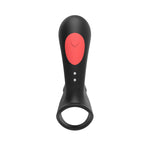 Inel vibrant dublu pentru penis Stamen, negru, cu telecomandă USB
