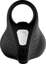 Inel vibrant pentru penis Ranger, USB, negru, cu punct
