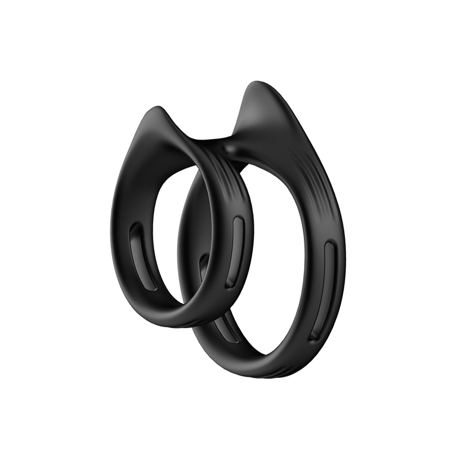 Inel dublu pentru penis Capen din silicon, negru