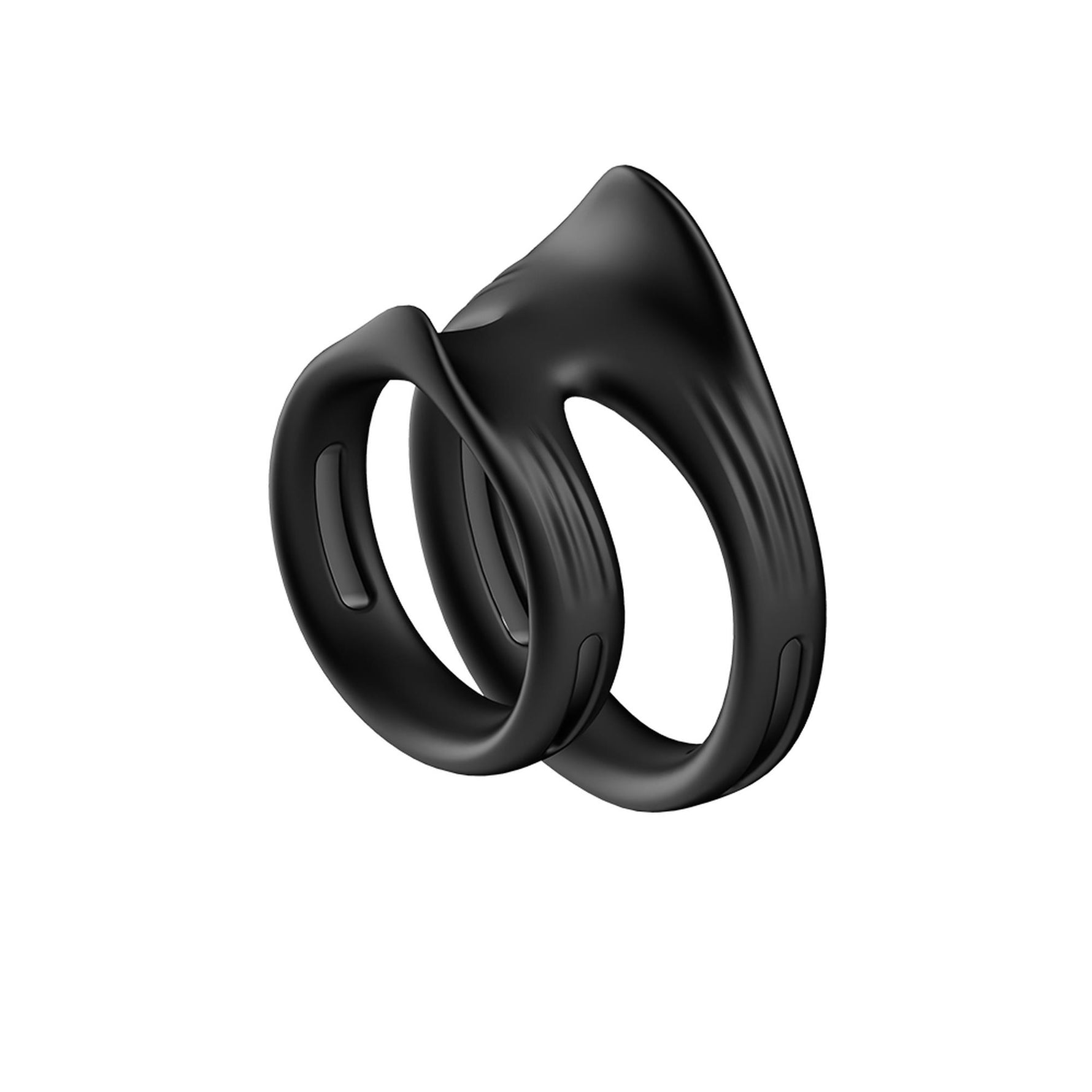 Inel dublu pentru penis Capen din silicon, negru