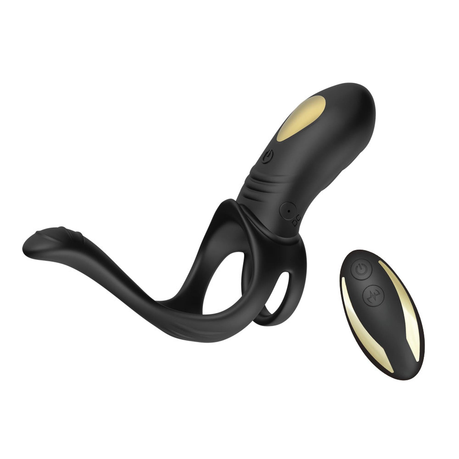 Inel vibrant pentru penis B Series Joy, negru, cu telecomandă, 9 moduri