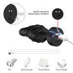 Dop anal vibrant Limonster, negru, cu 9 moduri, USB, impermeabil