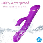Vibrator iepuraș Rubberco din silicon violet, cu 9 vibrații, impermeabil