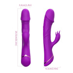 Vibrator iepuraș Rubberco din silicon violet, cu 9 vibrații, impermeabil