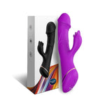 Vibrator iepuraș Rubberco din silicon violet, cu 9 vibrații, impermeabil