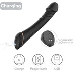 Vibrator Hancock din silicon pentru punctul G, negru, USB, 9 moduri