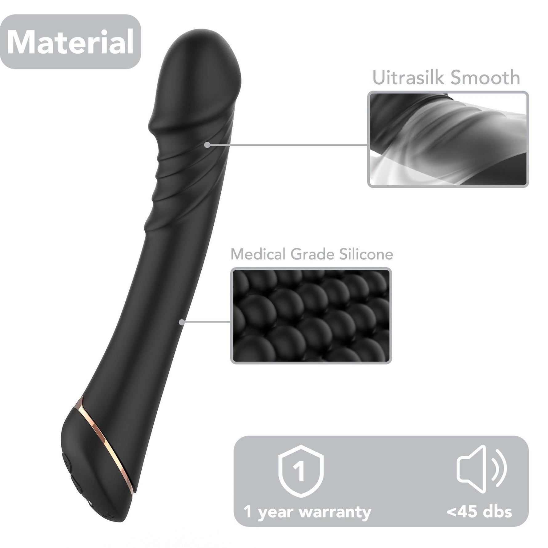 Vibrator Hancock din silicon pentru punctul G, negru, USB, 9 moduri