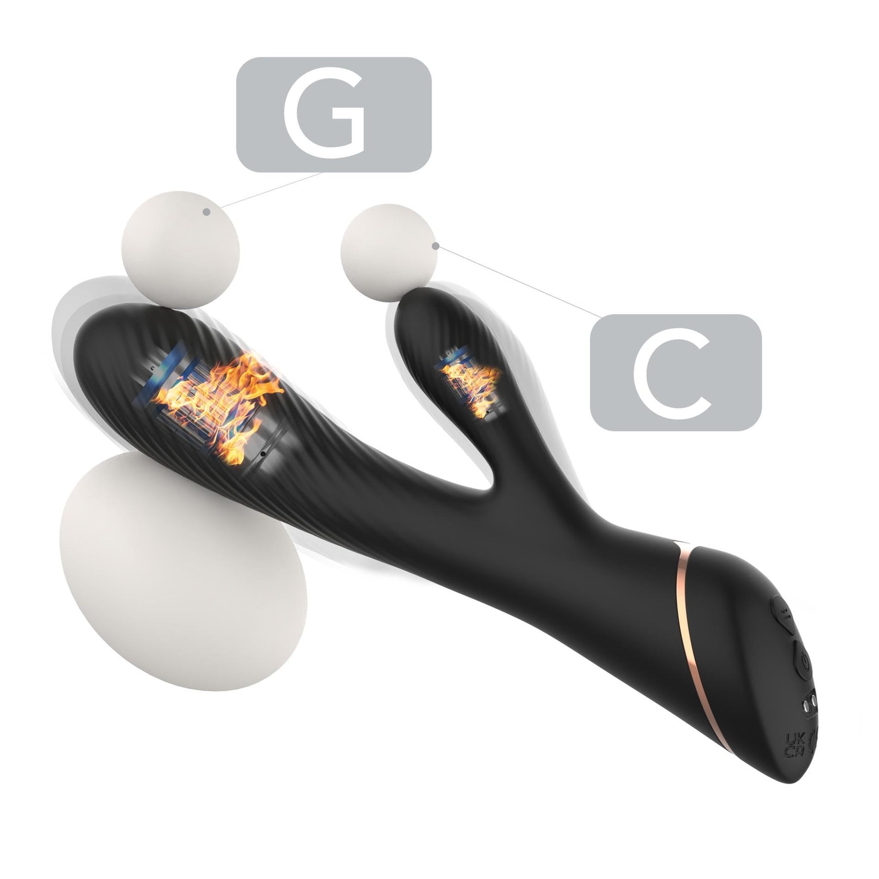 Vibrator Hare Bunny din silicon negru, USB, 9 vibrații