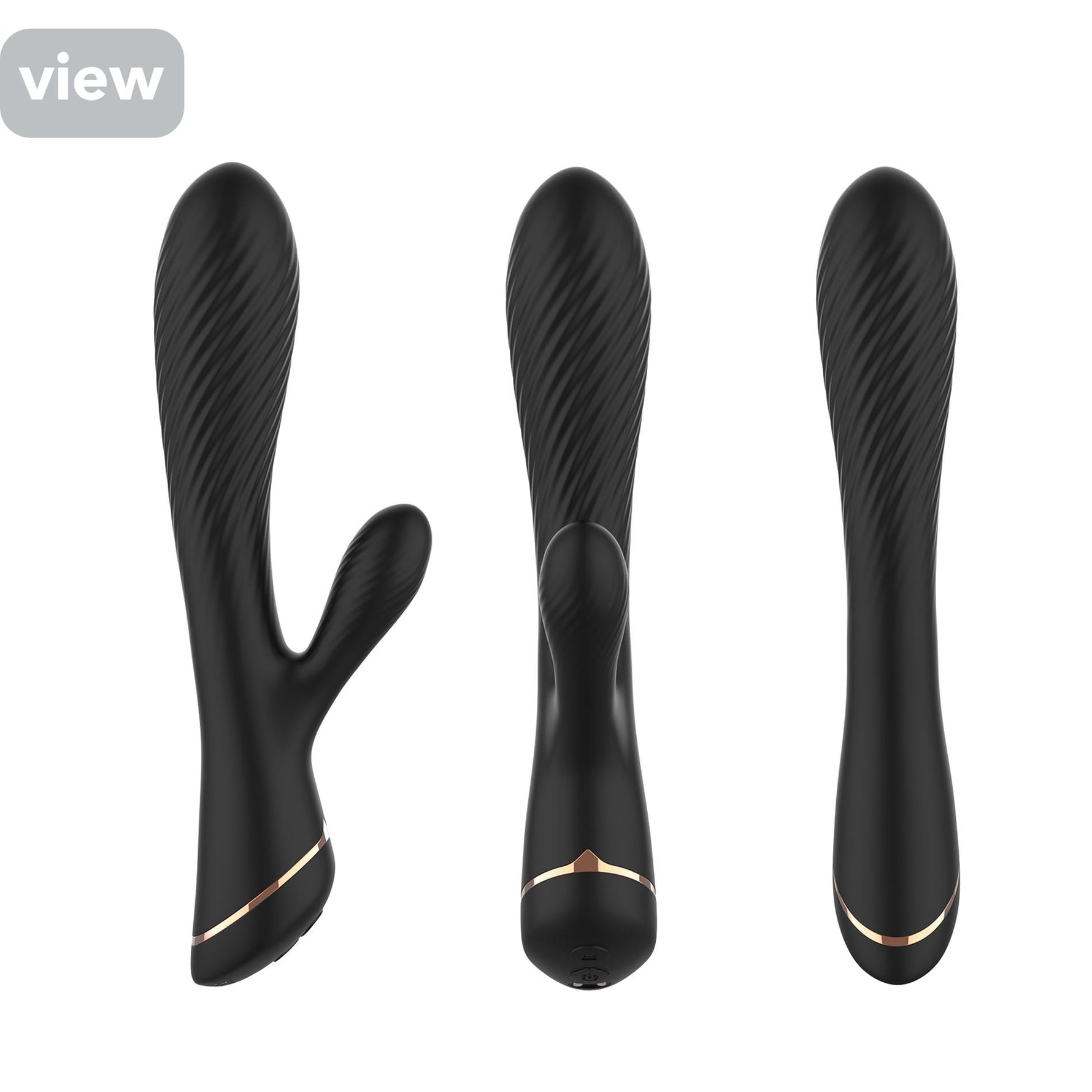 Vibrator Hare Bunny din silicon negru, USB, 9 vibrații