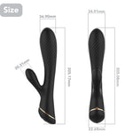 Vibrator Hare Bunny din silicon negru, USB, 9 vibrații