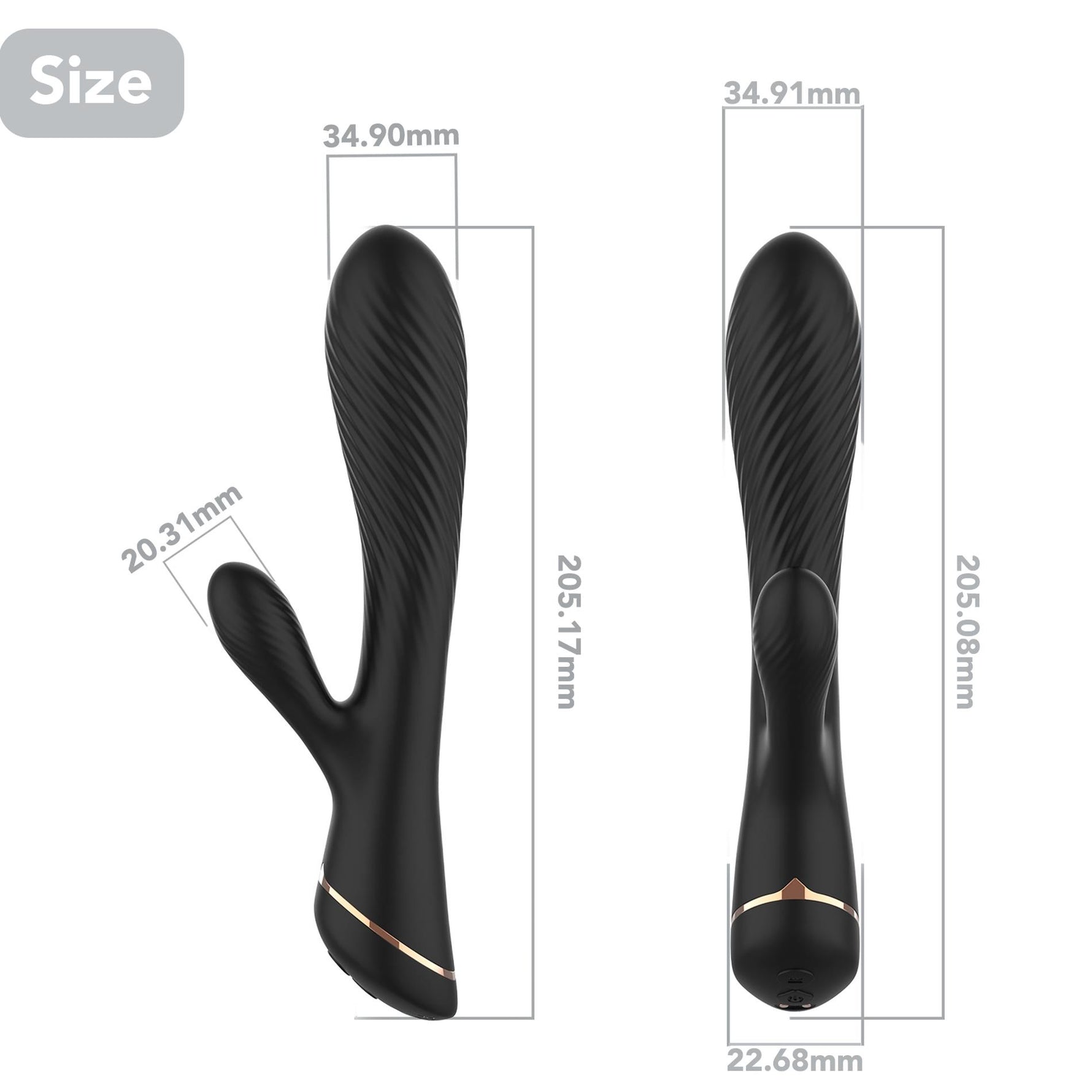 Vibrator Hare Bunny din silicon negru, USB, 9 vibrații